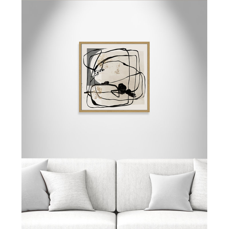 «Blot II» par Isabelle Z, Grain de bois naturel, L 23,5 po x H 23,5 po, Framed Print