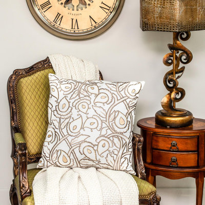 Parkland Collection Celeste White Throw Pillow
