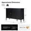 Buffet de style arqué moderne à 3 portes de 47 po avec tablettes réglables et colonnes en bois massif Leominster-798604864