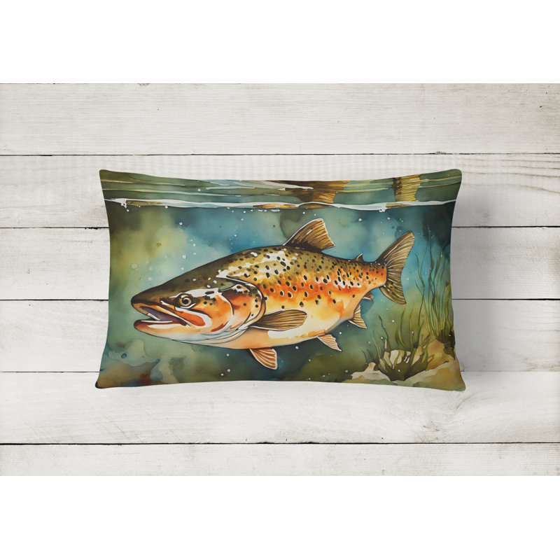 Brown Trout Throw Pillow