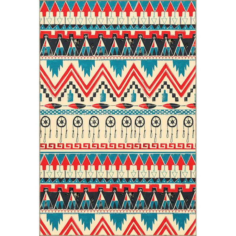 Tapis décoratif à motif géométrique triangulaire et circulaire, Sous-tapis rectangulaire de 3 pi 3 po x 4 pi 11 po