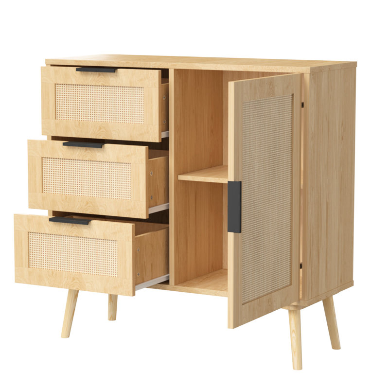 Armoire de chambre à coucher moderne en bois - 3 tiroirs, tablette réglable, conception spacieuse, matériaux, assemblage simple pour une structure solide et stable, facile