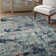 Tapis bleu damassé Farwa