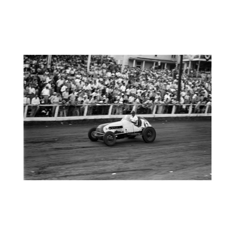 1930s-1940s Race Car Track And Crowd - Wrapped Canvas Print, 20.32 cm H x 30.48 cm W