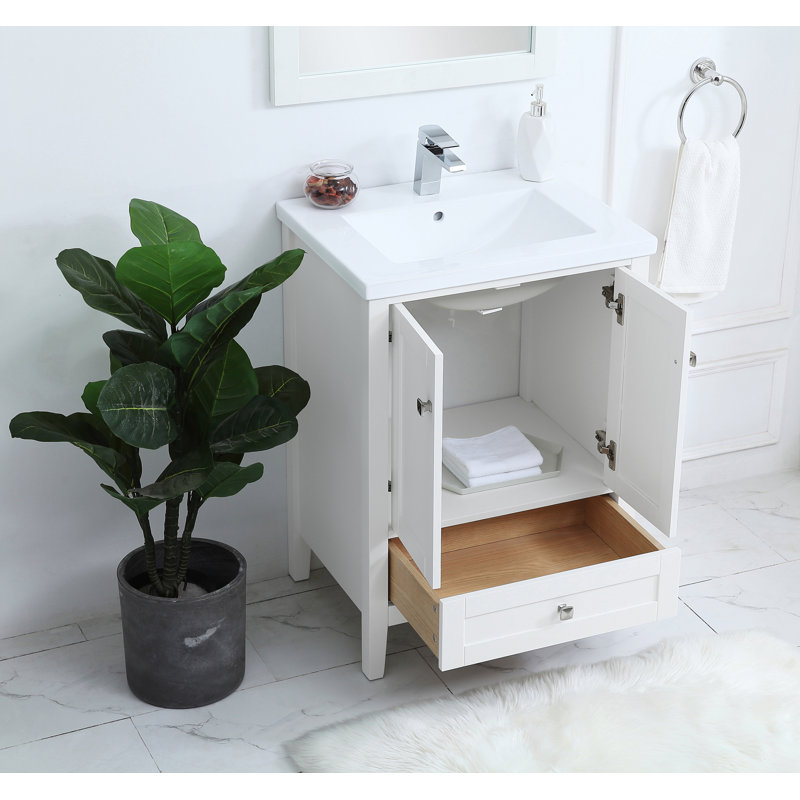 Ensemble de meuble-lavabo simple 24 po Modena, Blanc