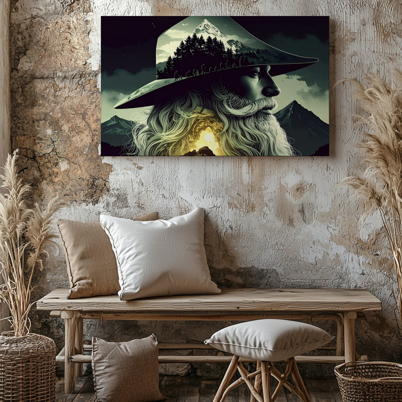 Art mural, toile "Spirit of the Mountain" par Guardian, H 30 po x l 30 po