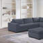 Ensemble de canapé-lit modulaire moderne et fonctionnel en velours côtelé gris foncé-37937493