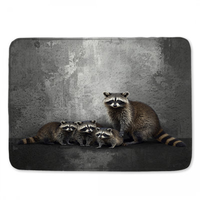 Family Of Raccoons Bath Mat