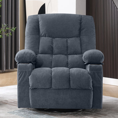 Oates Manual Swivel Massage Recliner Chair With Heat And Vibration