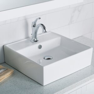 Kraus Thin ceramics Square Vessel Bathroom Sink with Overflow & Reviews ...