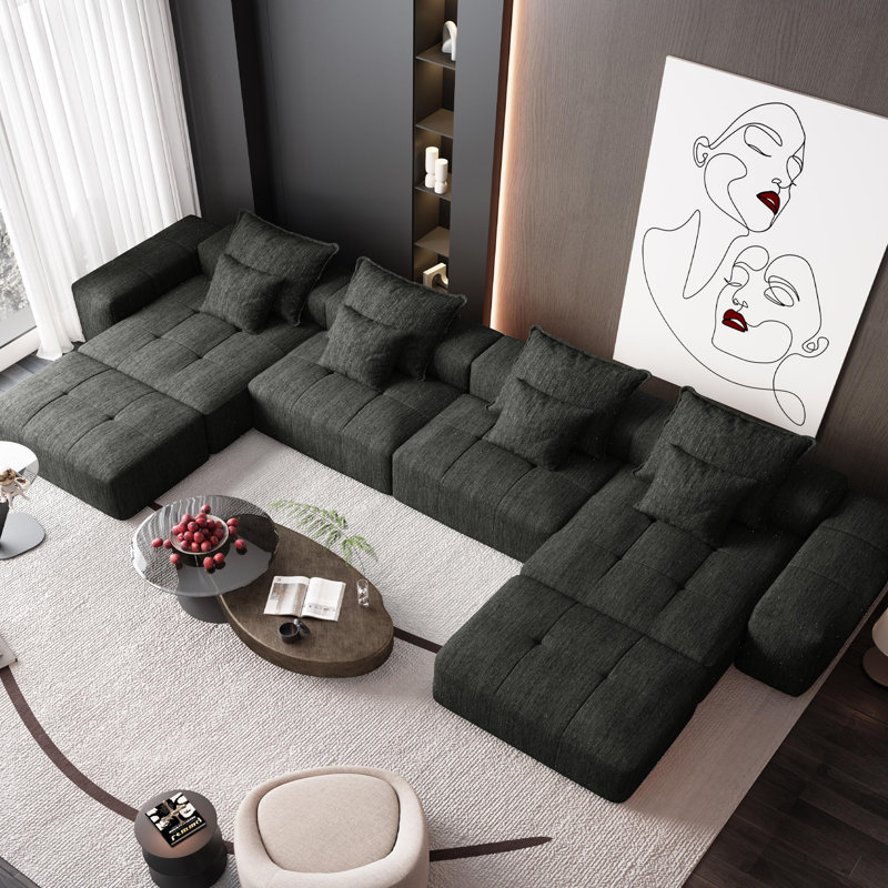 Canapé modulaire surdimensionné Modern, Noir