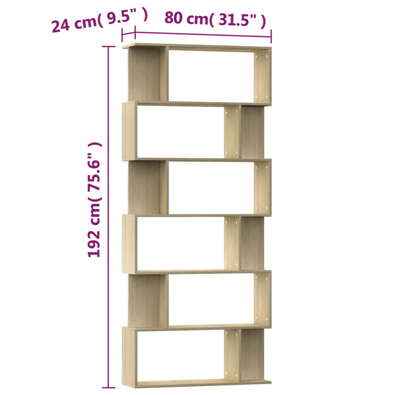 Paravent Gowanda, Gris, (6 tablettes) H 75,6 po x l 31,5 po x P 9,4 po