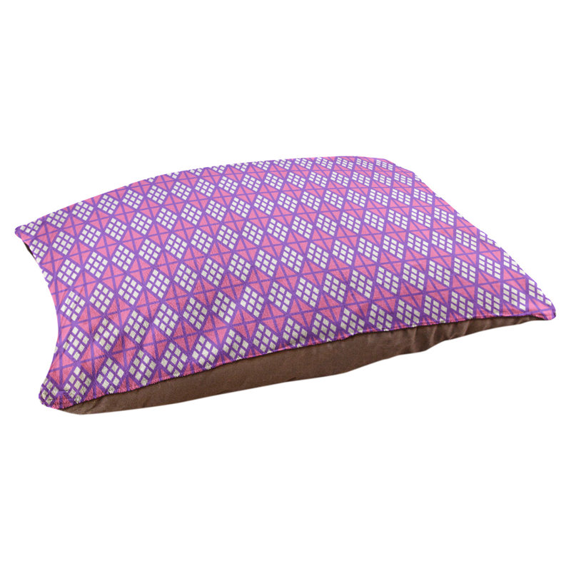 Coussin diamants Byrge, Grand (l 42,5 po x P 32,5 po x H 14 po), Mauve / corail / bleu ciel