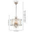 Luminaire suspendu cylindrique en cristal 4 lumières