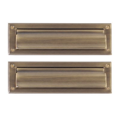 13 in x 4 in Brass Mail Slot
