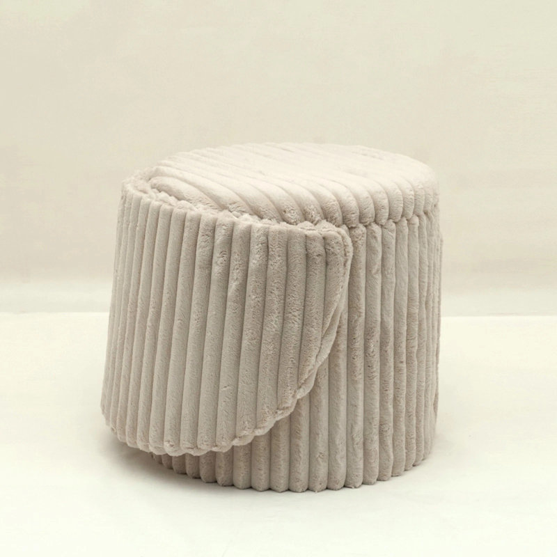 Accent Stool, OFF WHITE