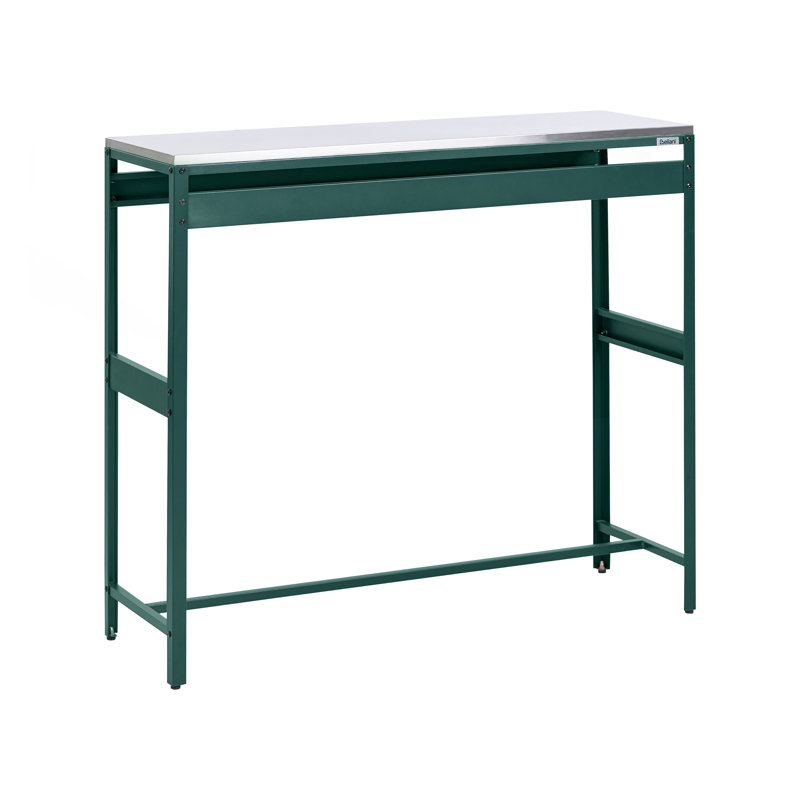Rectangular Metal Outdoor Bar Table , 115cm cm W 40cm cm D, Green