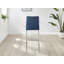 Milton Luxury Breakfast Bar Stool in Quilted Design Velvet Silver Leg - Modern Chic Kitchen-1176481386