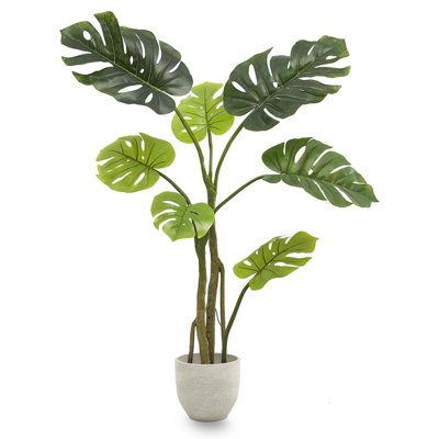 Primrue Artificial Monstera Tropical Palm Tree Home Decoration, 47 Inches