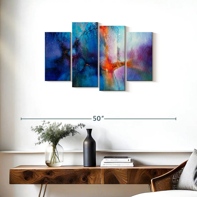 Avery Turquoise And Magenta, 22" H x 36" W