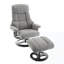 Fauteuil inclinable pivotant en cuir synthétique avec base enveloppée-789366369