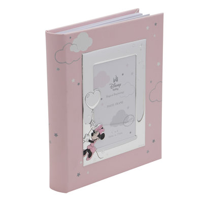 Disney Minnie Mouse With Balloon Silver Plated Album With Frame 8" x 10"