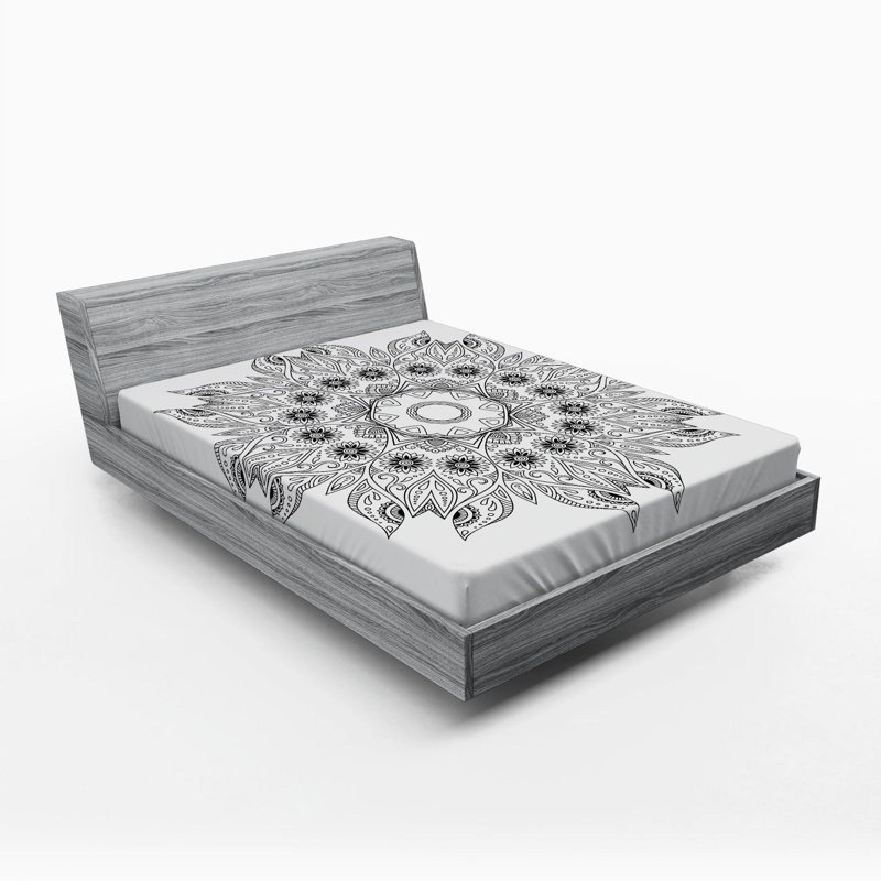 Microfiber Floral Fitted Sheet, Full Fitted Sheet