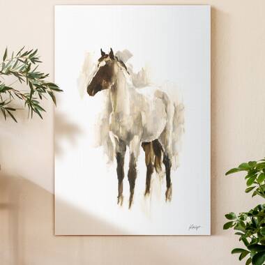 Gracie Oaks Ranch Horse Line Drawing Front View On Canvas by Graffitee  Studios Print