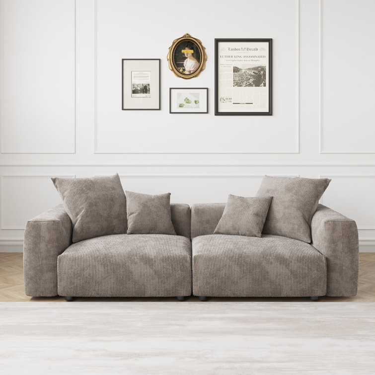 102.36'' Corduroy Upholstered, 2 Seater Modular Sofa