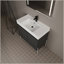 Meuble-lavabo sur pied 36 po avec lavabo en résine, armoire de rangement avec portes à fermeture douce