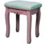 Ensemble de coiffeuse avec miroir et tabouret rembourré Pink Princess, coiffeuse en bois à 4 tiroirs pour chambre de fille, coiffeuse avec beaucoup de rangement