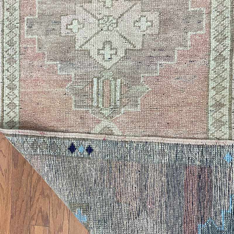  Handmade Turkish Oushak Wool Runner