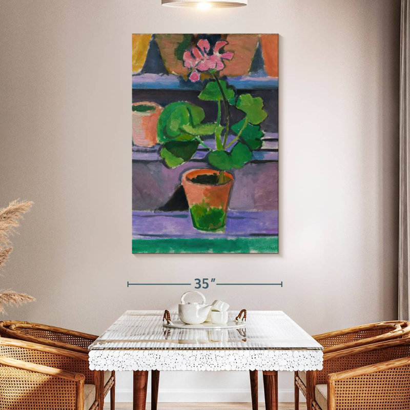 Harnek Pot Of Geraniums, 51" H x 34" W