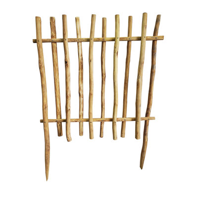 Debarked Teak Wood Garden Fence
