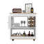 Chariot-bar moderne, panneau inférieur, six casiers à bouteilles, une armoire - chêne clair / blanc-1365691915