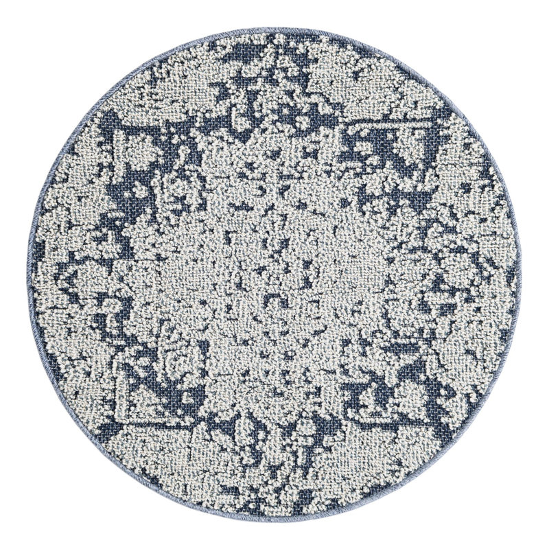 Indoor/Outdoor Traditional Area Rug, Round 3'1"