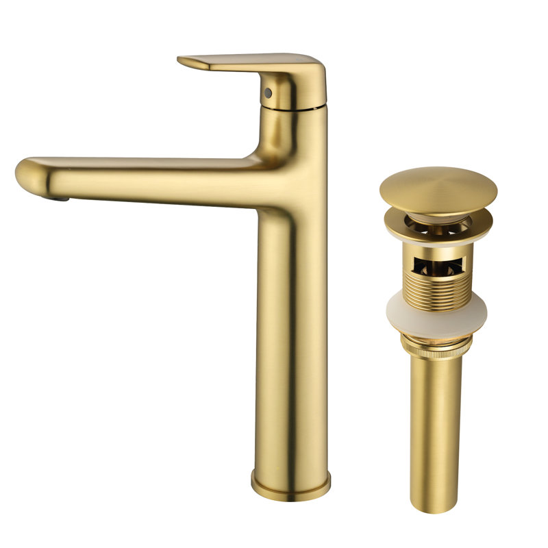 Bathroom Faucet 1 Hole Bathroom Sink Faucet Waterfall Vanity Faucet Single Handle Bathroom Sink Modern, Brushed Gold