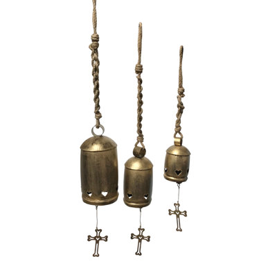 Set of 3 St. Bernard Bells in Burnished Gold
