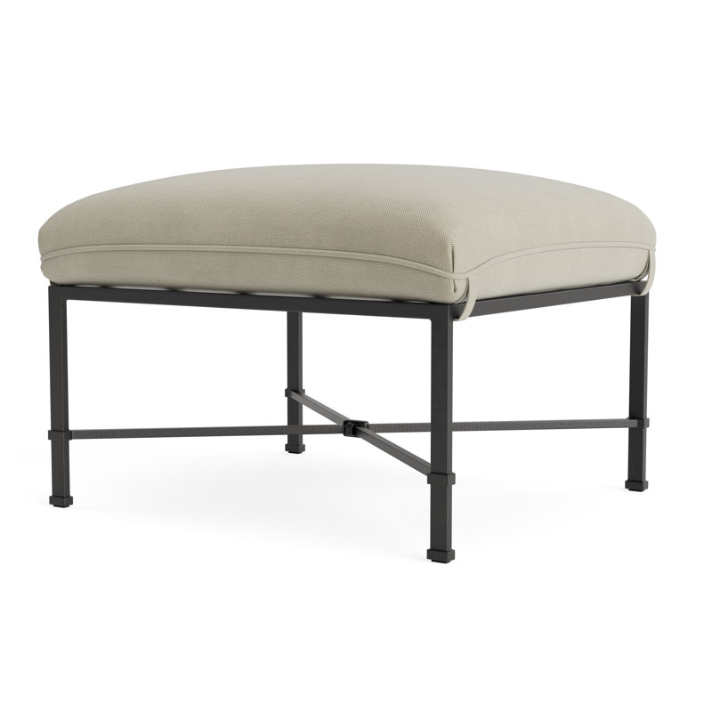 Venetian Outdoor Ottoman, Textured Pewter, Fushion Neptune