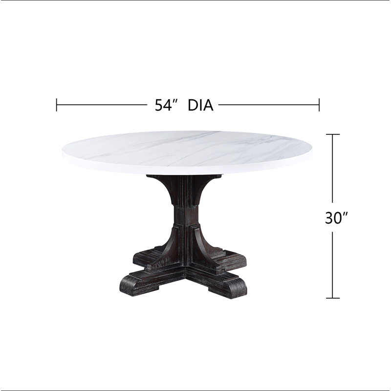 Table de salle à manger ronde avec plateau en marbre artificiel