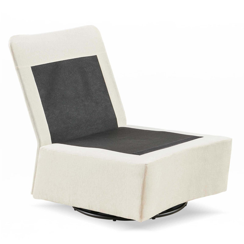 Fauteuil à bascule pivotant détachable en chenille simple 360, Blanc cassé