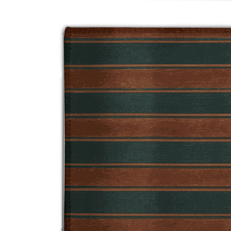 Tapis intérieur / extérieur vert HorizontalStripes, Rectangulaire 2 pi x 3 pi