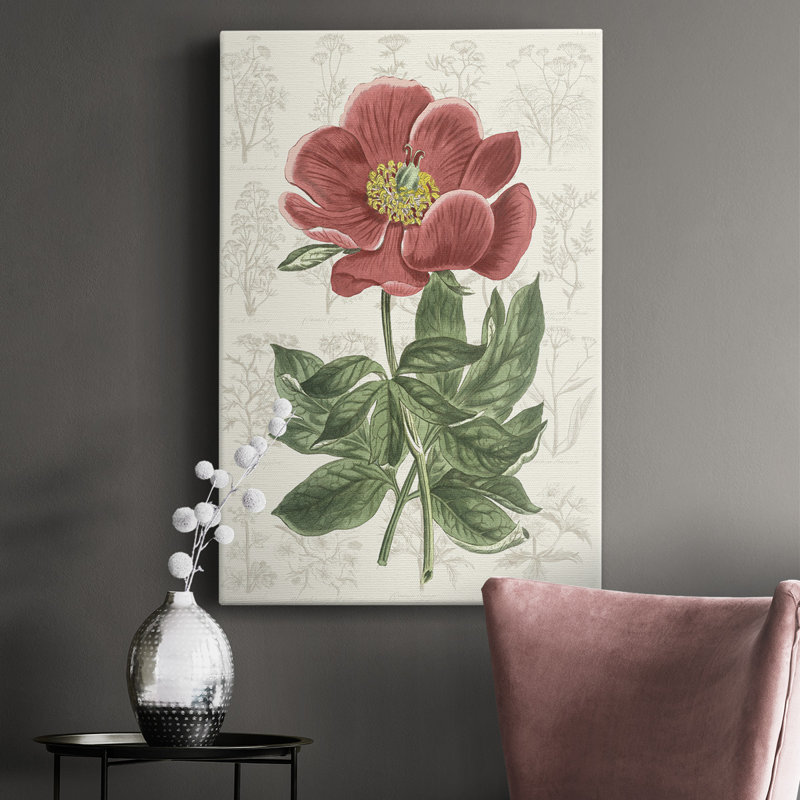 Peony Flower Garden II - peinture sur toile tendue, H 18 po x l 12 po x P 1,5 po
