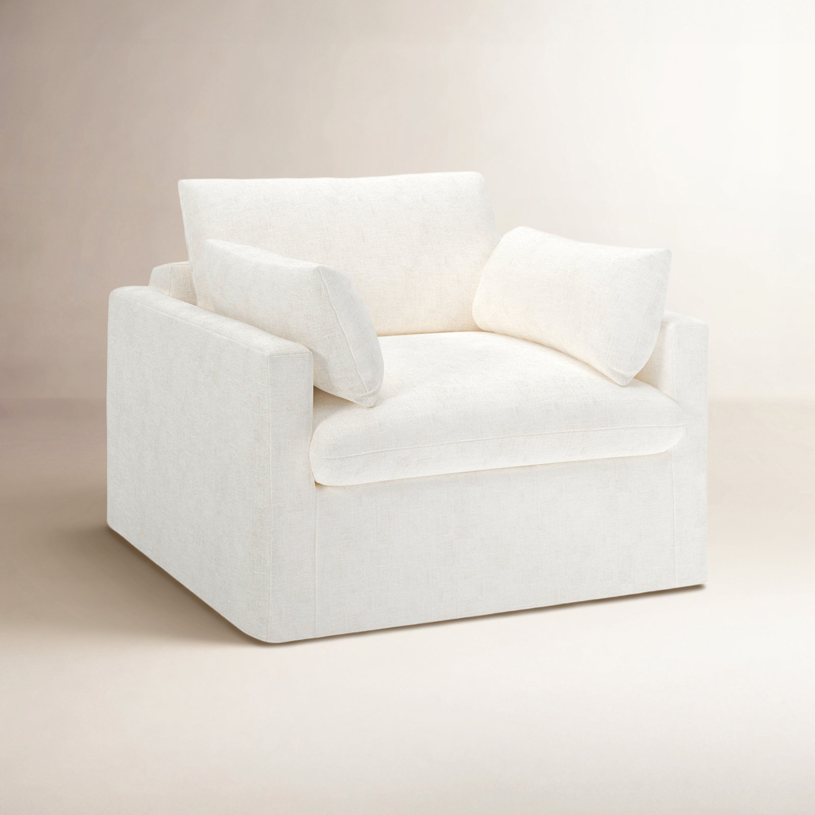 Luna Slipcovered Accent Chair, Bevin Natural Linen Blend