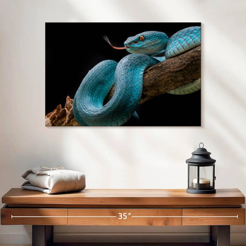 Brampt Slithering Blue Viper, 24" H x 36" W