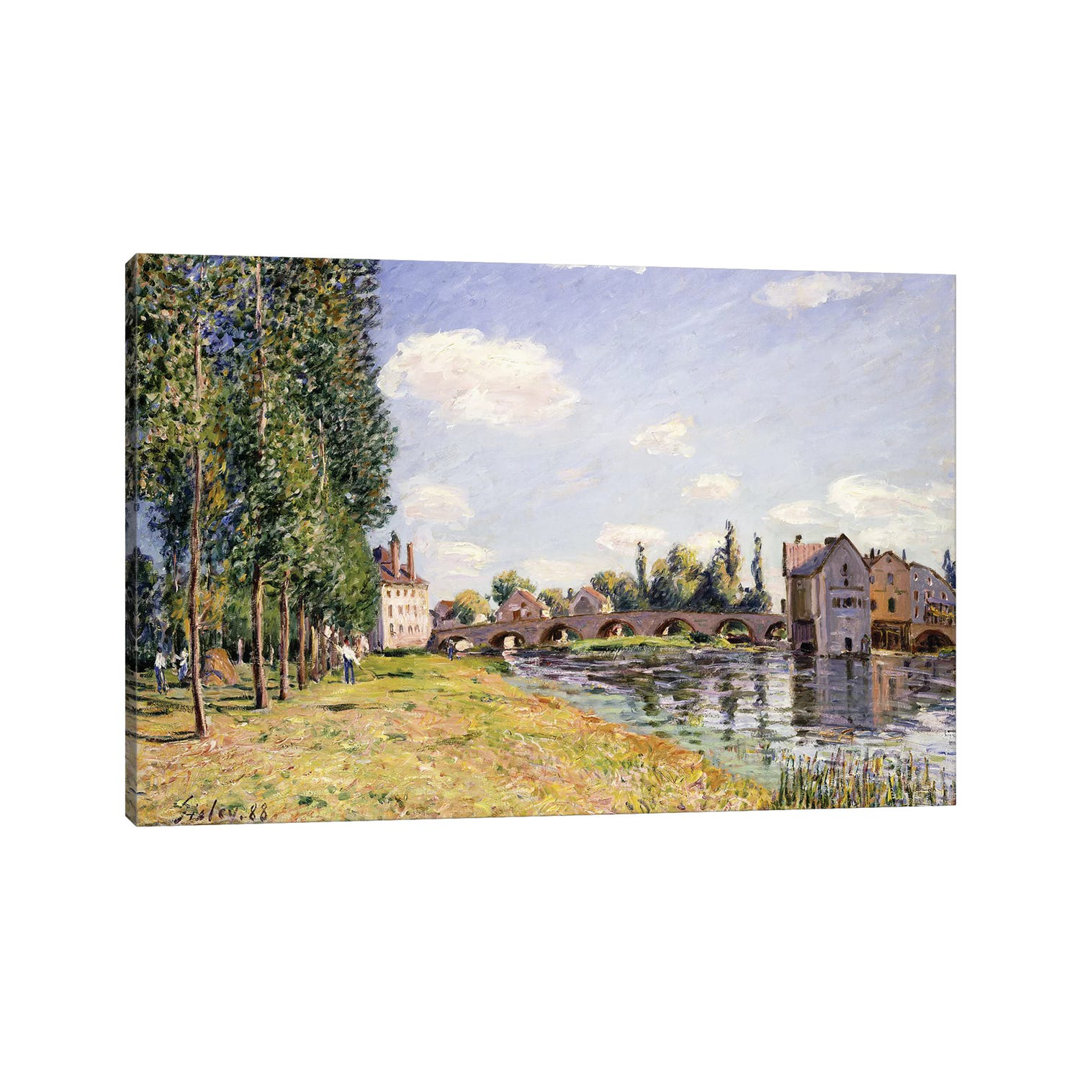 The Moret Bridge In The Summer, 1888 by Alfred Sisley - Wrapped Canvas Print