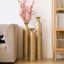 Vases décoratifs en métal Vases centraux en métal avec motifs de vignes en croissance, ensemble de 3 vases pour la décoration intérieure 34 po, 29 po, H 25 po, or
