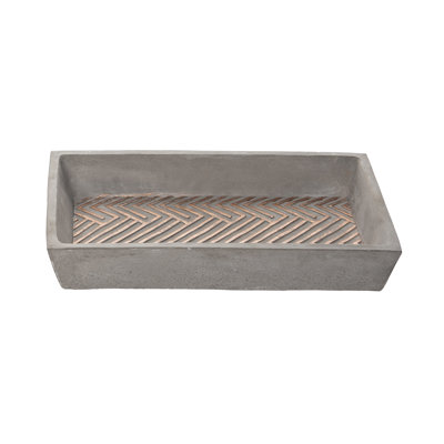 Plateau à chevrons gris en ciment 9,5 po