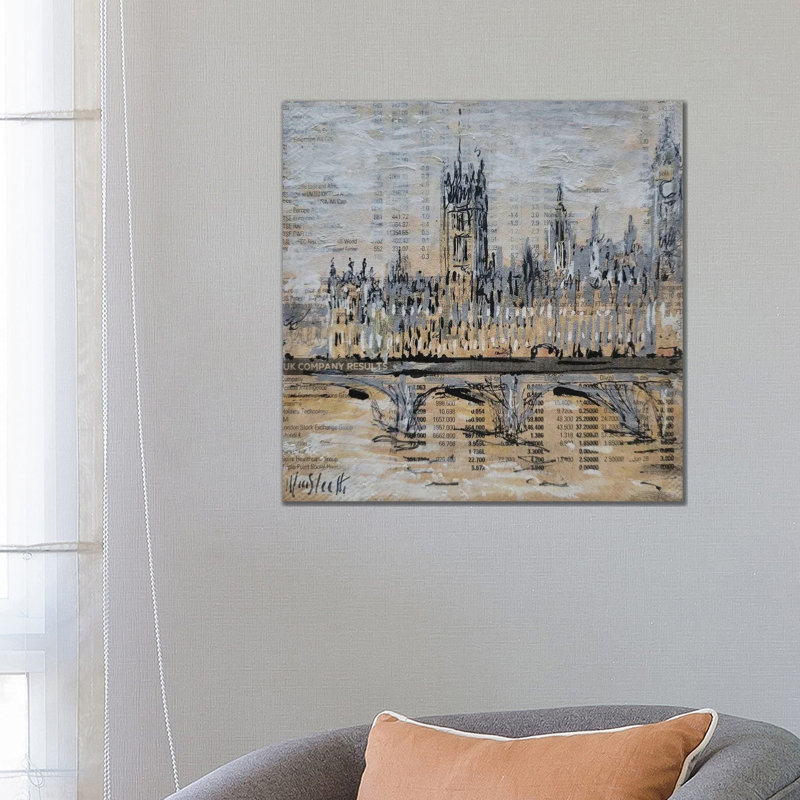 Westminster From The Tahmes, London 1 Piece Wall Art on Canvas, 66.04 cm H  x 66.04 cm W  x 3.175 cm D, Does Not Apply