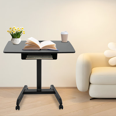 Ladeidre 31.5'' W Rectangle Adjustable Metal Base Standing Desk W/ Under-desk Storage